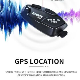 TOUCARE T30S Motorcycle Bluetooth Intercom, Mesh Helmet Headset with Wind Noise Reduction for Group Touring