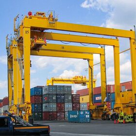Usine de plein air conteneur pneu en caoutchouc mobile grue portique sur la vente