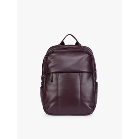 Sac à dos pour ordinateur portable 15 pouces en cuir végétalien PU couleur Cerise Noire, sac à dos d'affaires pour voyage d'affaires de 36 heures