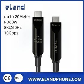 Glasfaser-USB-C 3.1 Kabel 8K@60Hz 10Gbps PD 60W Lade- und Videokabel