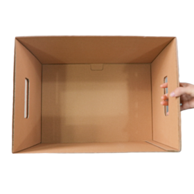 Maßgeschneiderte Wellpappbox mit belüftetem Deckel und Boden, runde gestanzte Lüftungslöcher, Kraftpapier-Verpackungsbox für Obst und Gemüse in der Landwirtschaft