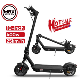 Maxwheel من Maxwheel سكوتر كهربائي قابل للطي للبالغين ، إطارات كبيرة 10 بوصة ، محرك قوي 400 واط ، مصنع صيني ، متوفر بالجملة قابل للتخصيص
