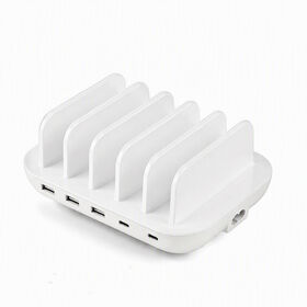 Station de recharge de bureau pour téléphone portable dans les restaurants d'aéroport, chargeur électrique portable public USB Type-C à 5 ports