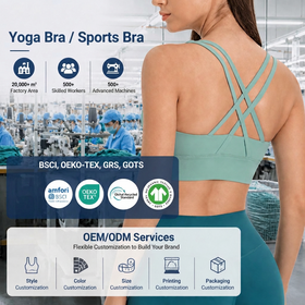 Soutien-gorge de yoga croisé sur mesure Double-Brossé Soutien-gorge de sport en tissu à impact élevé pour la formation en studio