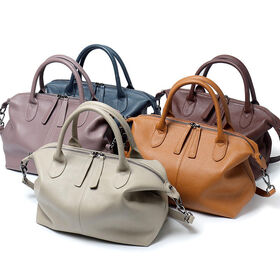 Winnel Simple Classic Real Leather Top Handle Bag OEM For Office Daily Work Carry