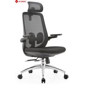 Ergonomischer Bürostuhl mit hohem Netzrücken, 4D-Armlehnen, Aluminiumlegierungsrahmen, BIFMA-zertifiziert, 120cm, für Wohn- und Gewerbebereiche