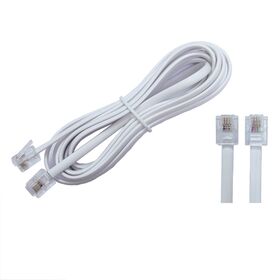 Flat Telephone 6P4C cable RJ11 cord line 5M 4 core 28AWG wire with BC conductor