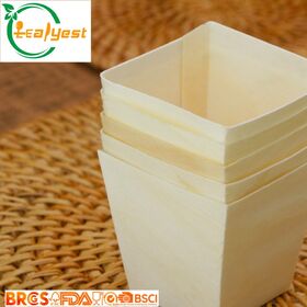 Boîte de Cuisson Jetable Carrée en Bois de Bouleau, Moule de Cuisson en Bois Résistant au Four pour Gâteaux, Pâtisseries, Pain, Boulangerie et Desserts de Fête