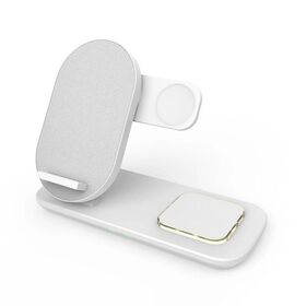 Station de charge sans fil personnalisée 3 en 1 pour montre, écouteurs et smartphone, support de chargeur de téléphone sans fil portable de bureau 15W