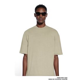 No moq ácido lavado 100% algodón 280gsm unisex logotipo personalizado cuello redondo camiseta