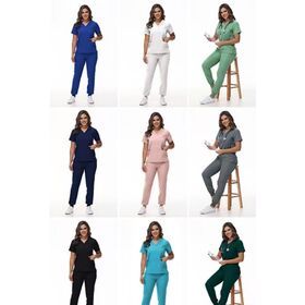 Pedido a granel 95% poliéster 5% Spandex secado rápido ligero personalizable Scrub Set para hospital