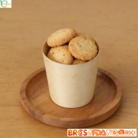 Grosir Cangkir Kayu Birch Sekali Pakai Biodegradable, Cangkir Penyajian Food Grade untuk Roti, Yogurt, Makanan Penutup, Camilan, Katering Pesta