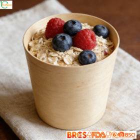 Grosir Cangkir Saji Kayu Birch Ramah Lingkungan Sekali Pakai, Wadah Biodegradable untuk Yogurt, Snack, Dessert & Acara Katering
