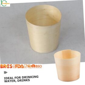 Cangkir Saji Kayu Birch Biodegradable, Cangkir Makanan Sekali Pakai Grosir untuk Yogurt, Snack, Dessert, Toko Roti, dan Katering Acara