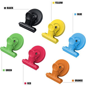 Heavy Duty Eco-Friendly Multi-color Steel Bag Clips with Strong Magnetic for Fridge Locker Whiteboard Stationary Photo Displays
