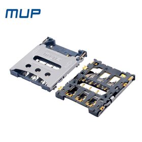 MUP 6 Broches Charnière Nano SIM Carte Connecteur Socket avec Interrupteur ROHS Certifié Alliage De Cuivre pour Automobile Communication De Données