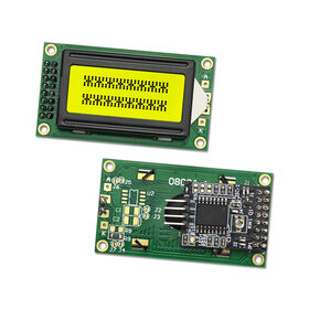 Layar Tampilan LCD Karakter Rusia JXD0802A-IIC STN Kuning Positif Antarmuka IIC/I2C Modul Tampilan Matriks Titik 8x2 Sorot