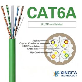 Cable desnudo sólido del cobre CAT6A U/UTP para construir el cableado estructurado