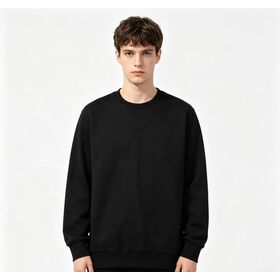En gros 100% coton 300gsm Crew Neck interlock unisexe Streetwear sweat-shirt