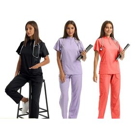 Bas MOQ 95% Polyester 5% Spandex à séchage rapide personnalisable Set de gommage pour hostipal