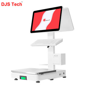 Wholesale OEM ODM 15.6 Inch Dual Screen POS Scale With Built in Printer & Barcode Scanner for Fresh Food Market Weighing Checkout