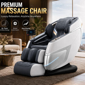 Luxuriöser Zero-Gravity-Massagesessel mit 4D-Shiatsu-Knetmassage, Airbag und Heizfunktion, Vollkörper aus PU-Leder