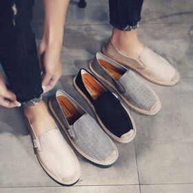 Men Retro Slip On Espadrilles Platform Sole Summer Walking Shoes