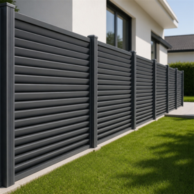 Großhandel Horizontales Aluminium Lamellenzaun Panel 1,8m 2,4m für Haus Villa Garten