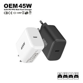Carregador PD 45W Tipo C para iPhone 17 18 Pro Max, Adaptador de Parede USB Carregamento Rápido 45W para Samsung S26