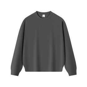 Venta al por mayor 60% algodón 40% poliéster 350gsm peso pesado cuello redondo sudadera