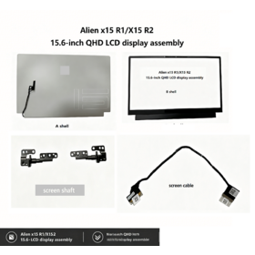 7MX08 15,6 Zoll Alienware X15 R1 / X15 R2 Laptop Bildschirm Reparaturset A Cover + B Bezel + Scharniere + Bildschirmkabel Ersatz