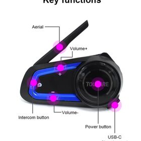 TOUCARE V10 Bluetooth Interphone Longue Dernière Batterie Bluetooth Casque pour Livraison Run et Dirt Track Ride