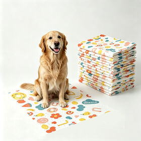 Couches pour animaux de compagnie, nettoyage pour chiens et chats, papier absorbant imprimé ours en peluche, fournitures de nettoyage d'urine, tapis d'urine