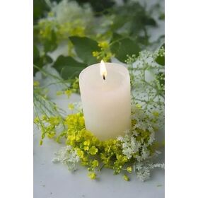 Wholesale Dripless Unscented Paraffin Pillar Candle Set, Long Burning Ivory Pillar Candles for Wedding Home Decor