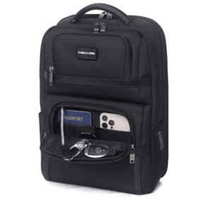 Estruturado Kingslong Moda Unisex Eco-Friendly poliéster 15,6 "Laptop Negócios mochila Zipper encerramento porta USB 36-55L capacidade