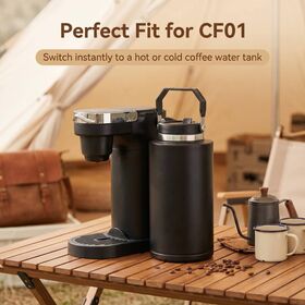 60oz Isolierter Reisebecher Wassertank für COKAFEGO CF01, 0,6 mm dicker Edelstahl auslaufsicherer Strohdeckel für Camping & Reisen