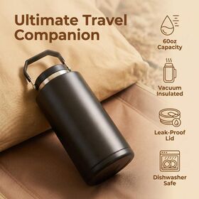 60oz Isolierter Reisebecher mit austauschbarem Wasserreservoir für COKAFEGO CF01 Kaffeemaschine, 0,6 mm dickes Edelstahl, auslaufsicher