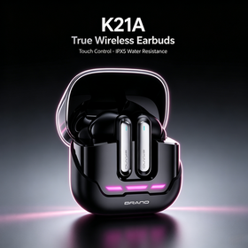 2027 OEM/ODM Gaming TWS auriculares bluetooth v6.0 auricular inalámbrico ipx5 en oído tws RGB luz de carga a través del tipo c auriculares