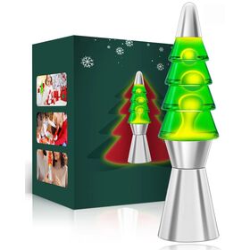 Luz Noturna Decorativa de 14 Polegadas, Prata, ABS, Plug-In, com Design de Árvore de Natal, para Quarto