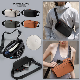 Custom Logo Multifunctional Polyester Zipper Fashion Crossbody Bag Outdoor Travel Daily Use Men's Chest Bag Waterproof Shoulder