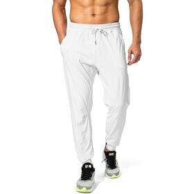 Men Zipper Pocket Athletic Sweatpants Running Training Joggers