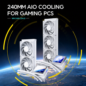 Refrigerador Líquido para CPU de Estación de Trabajo de Escritorio para Gaming, Radiador de Aluminio de 240mm con Triple Ventilador PWM de 120mm y Rodamiento Hidráulico