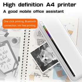 Impressora Térmica A4, Impressão sem Tinta, Conectividade Bluetooth, Cinza/Impressão de Pontos