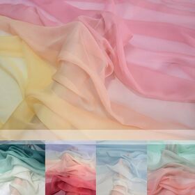 Gradient print chiffon hanfu with large sleeves, shirt and skirt set, doll clothes, performance outfit, wedding decorative fabric