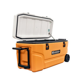 High-Capacity Outdoor Insulated Cooler with Wheels and Pull Handle