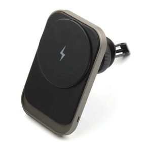 Magnetic Wireless Car Charger, 15W Fast Charging Air Vent Phone Holder with USB-C to C Cable, Cyan ABS+PC Rubber Oil Finish, Compa