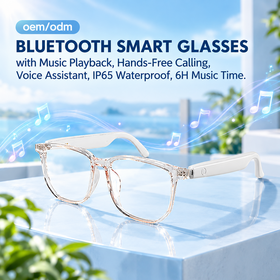Lunettes Intelligentes Bluetooth OEM/ODM avec Lecture de Musique, Appels Mains Libres, Assistant Vocal, Étanche IP65, 6H de Musique