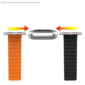 New Double Sided Reversible Magnetic Wristband Smart Watch Soft Silicone Straps 22mm Band Width Press Buckle Sport Loop for Watch