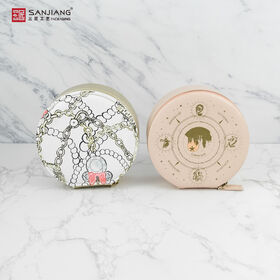 Printing Jewelry storage box ring earring portable travel jewelry storage box leather creative gift for woman