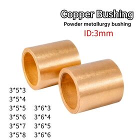 3mm 4mm Inner Diameter Powder Metallurgy Brass Sleeve Oil Self Lubricating Bearing 6mm 8mm OD 4mm 10mm Length Custom Size